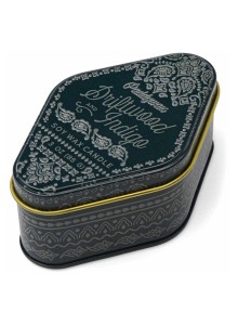 Соева свещ Падивакс в метална кутийка - дърво и индиго